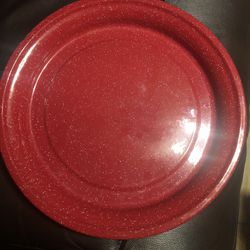 Big Red Serving metal plate 16 1/2 inches