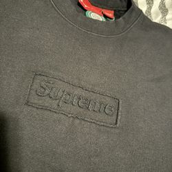 100% Authentic Supreme Cutout Box Logo Sweatshirt BOGO Blk