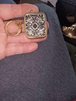 Ornate Engraved Locket Keychain