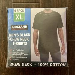 Kirkland Signature Men’s Black Crew Neck T-Shirts