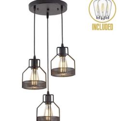 3 Light Pendant Lighting Adjustable Industrial Metal Pendant Light Antique Iron
