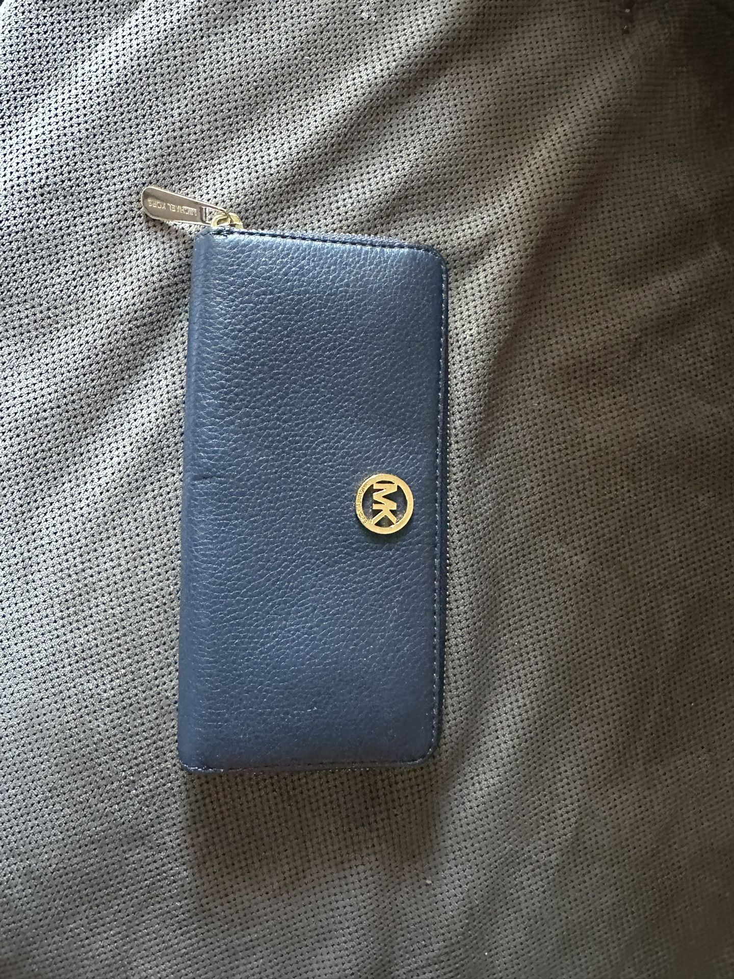 Navy Michael Kors Full Size Wallet