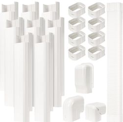 4" W 13.5Ft L Line Set Cover Kit for Mini Split Air Conditioners Decorative PVC Slim Line Cover for Central AC & Heat Pumps Systems Tubing Cover