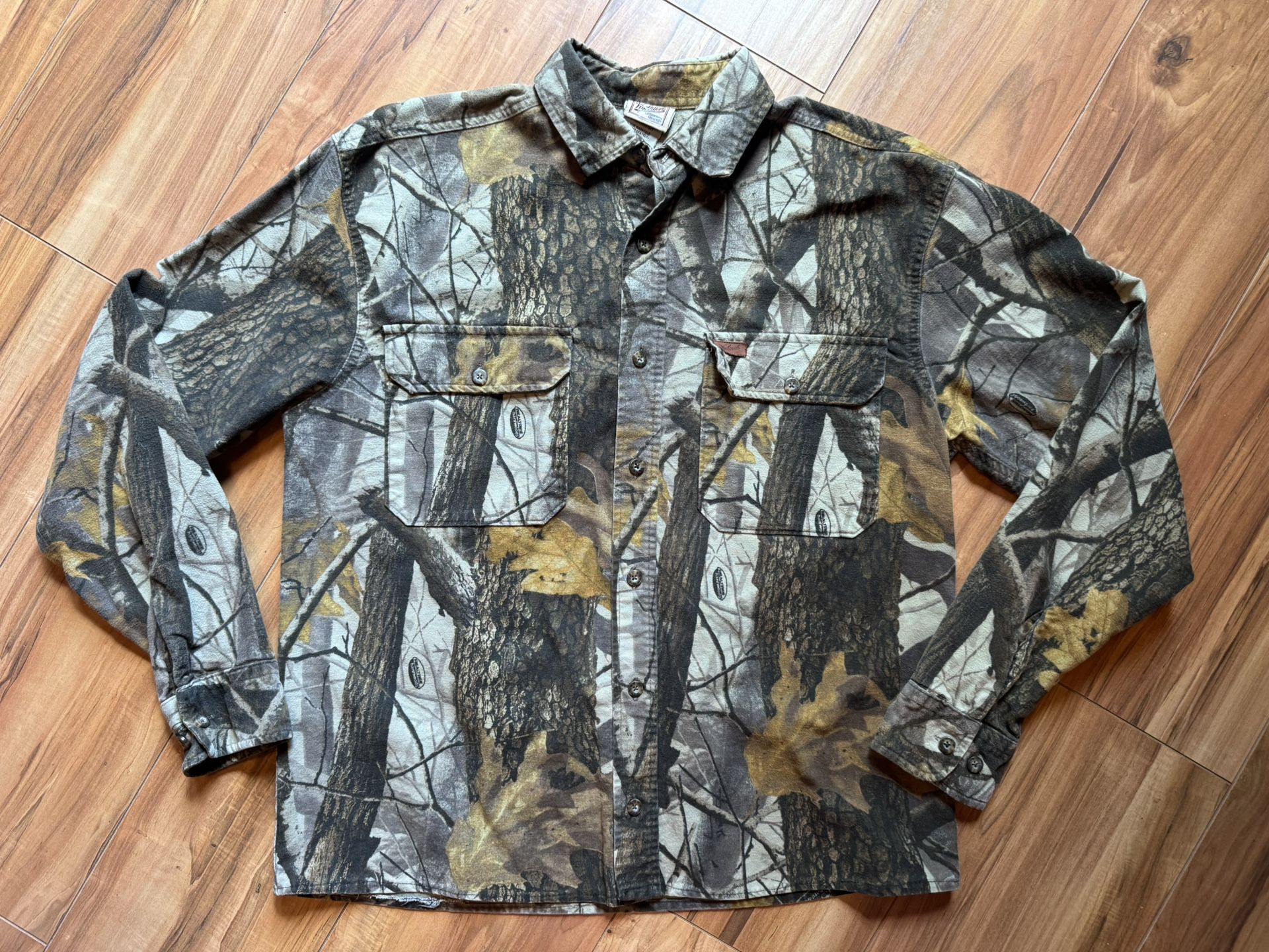 VTG Woolrich Realtree Hardwoods Camo Long Sleeve Chamois Flannel Mens Shirt MED