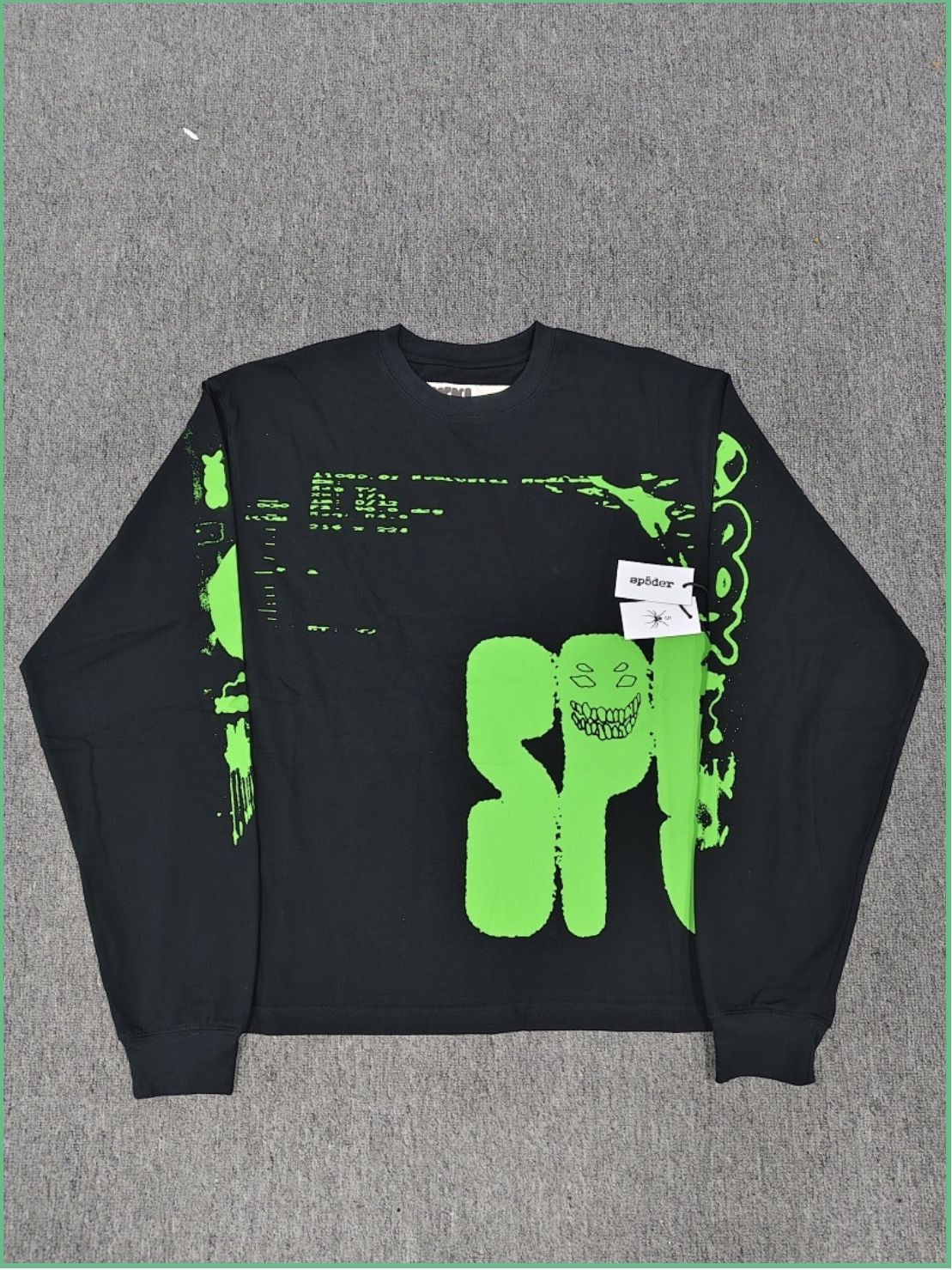 Black/ Green Sp5der Sweatshirt Pullover