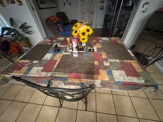 Wrought Iron Dining Table with Chairs
