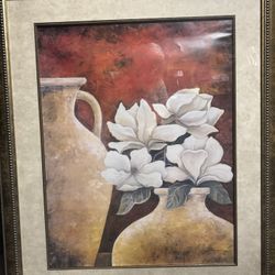 Large Framed Floral Still Life Wall Art