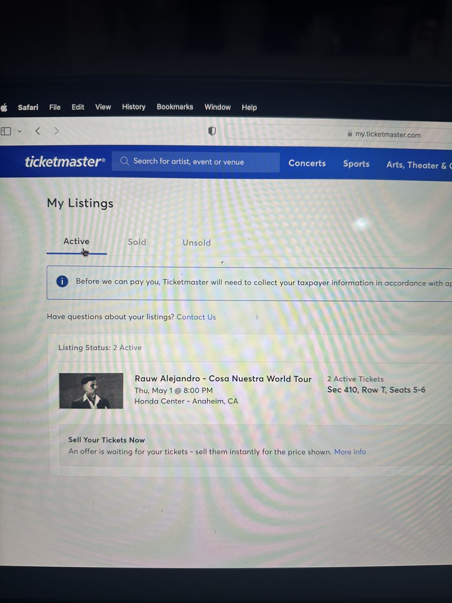 RAUW CONCERT TICKETS