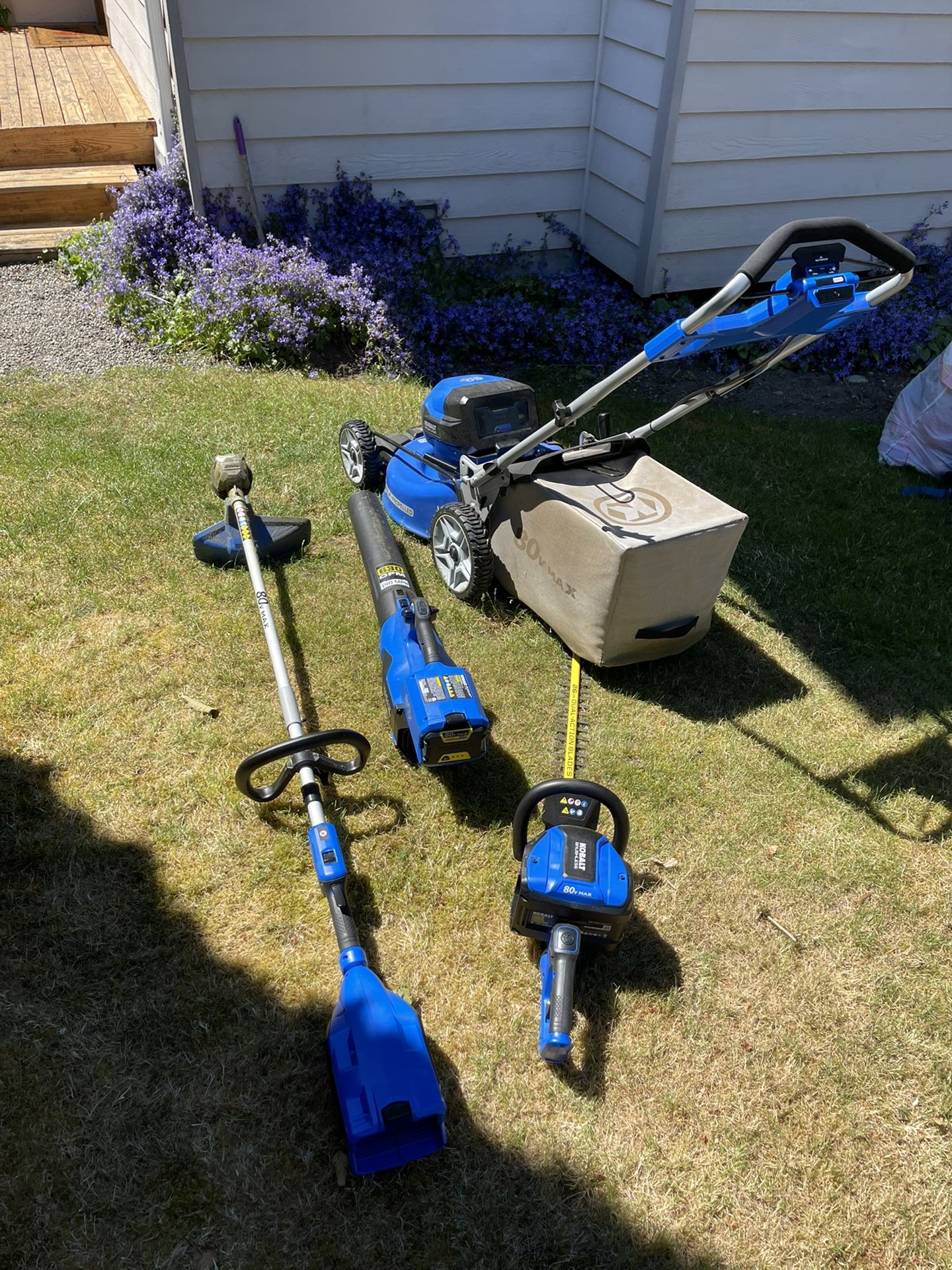Kobalt 80v Eectric Lawn Mower Line Trimmer Blower Hedge Trimmer for Sale in Edmonds WA OfferUp