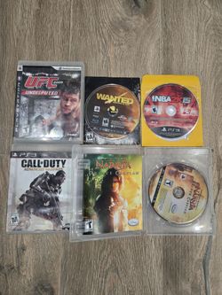 Lot of 6 PlayStation 3 PS3 Video Games - UFC, Call of Duty, Narnia, Wanted, NBA 2K15