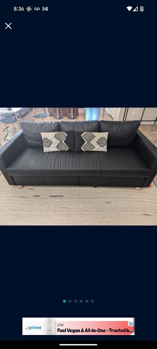 Ikea Friheten Couch Bed/ Sofa bed Faux Leather