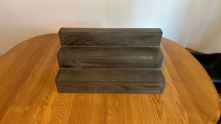 Grey Real Wood Display Shelf