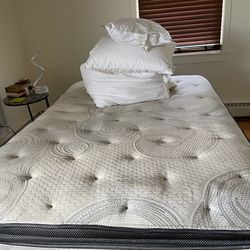 Full size bed with bed frame