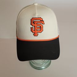 San Francisco Giants  A-Frame Trucker hat UCSF Health tag on the back 
One size fits most, 100% Polyester. Snapback, mesh back

New, never been worn
