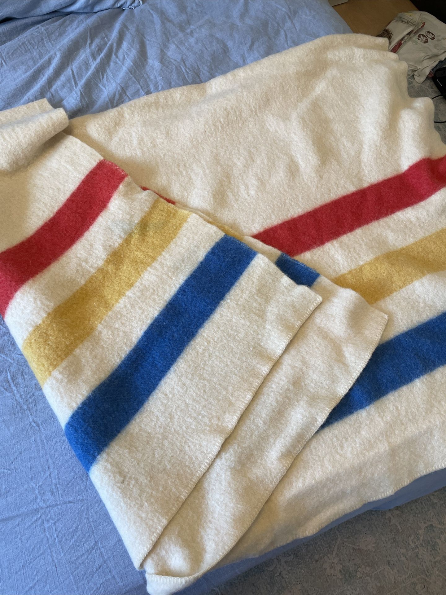 Vintage 100% Wool Orr & co Striped Blanket