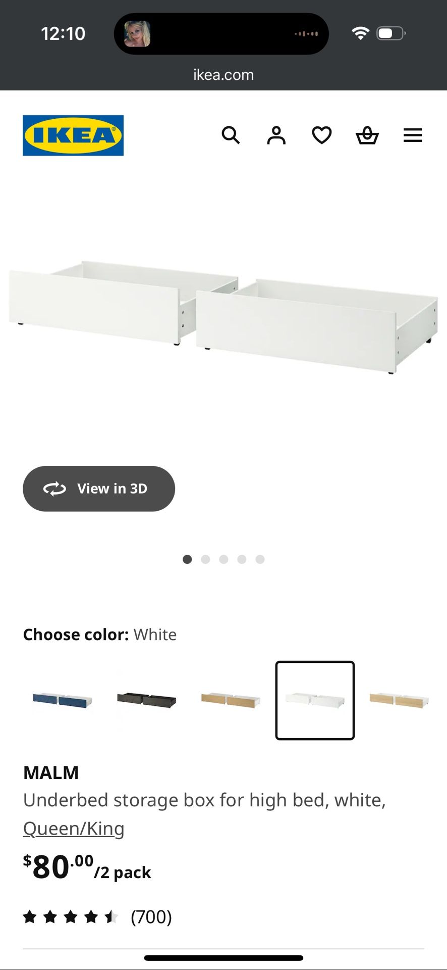 IKEA Malm Under Bed Storage