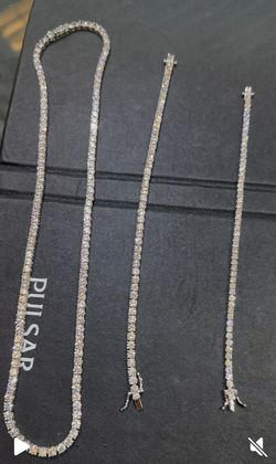 925 Moisannite Tennis Chain + Bracelet