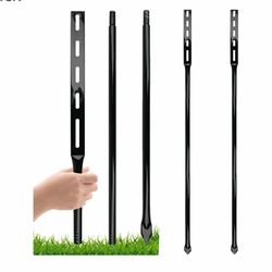 2pk Heavy Duty Metal Sign Stakes, 54 Inch Black Metal Post Stand for Yard Signs, 2 Pack