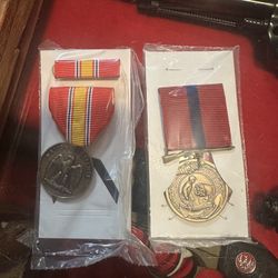 Marine Corps, Good Conduct Medal  And National Defense. NEW