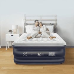 NEW Nalone Full Size Air Bed with Built-in Pump Air Mattress 18-inch Inflatable, Puncture-Resistant,