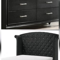 Brand new king size bedframe, dresser and mirror 