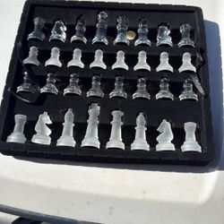 Full Glass Chess Set All Pieces There