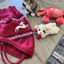 Dog Toys (3) New All Squeak Dog Sweater