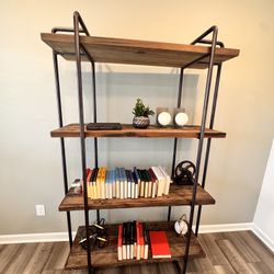 Reclaimed Wood Bookcase – Industrial Etagere, Like New