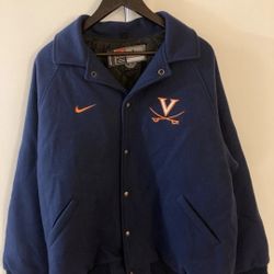 NWT Nike Team Sport UVA Cavaliers Jacket Wool Blend Navy Blue Mens Size Large