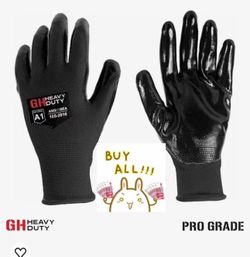 Nitrile Reusable Work Gloves, All Purpose Work Gloves with Cut Resistant Palm