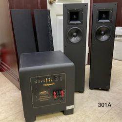 Klipsch Tower Speakers SF-1 & KSW 150 Subwoofer