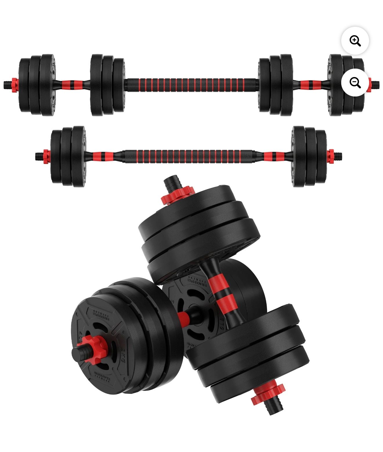 BalanceFrom 60LB 2-in-1 Portable Changeable Dumbbell and Barbell Set with Adjustable Weights
