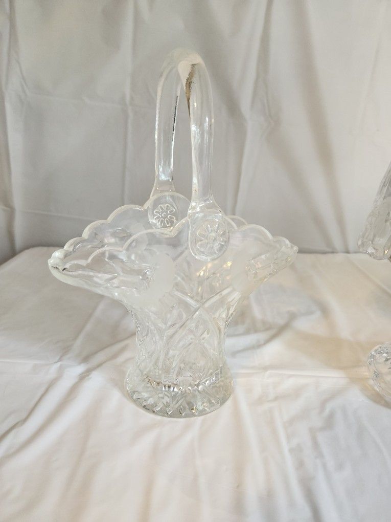 Princess House Crystal Basket And Lamp