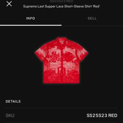 Supreme Last Supper Lace Short Sleeve Shirt “Red”