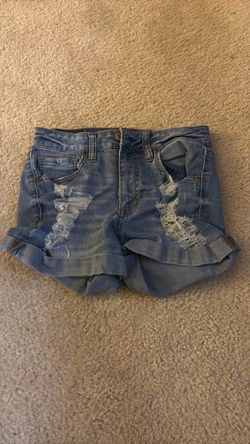 Distressed Denim Jean Shorts