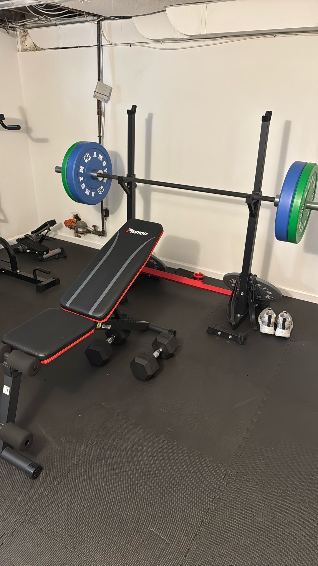 Barbell Squat Rack And Dip And Pull up Station