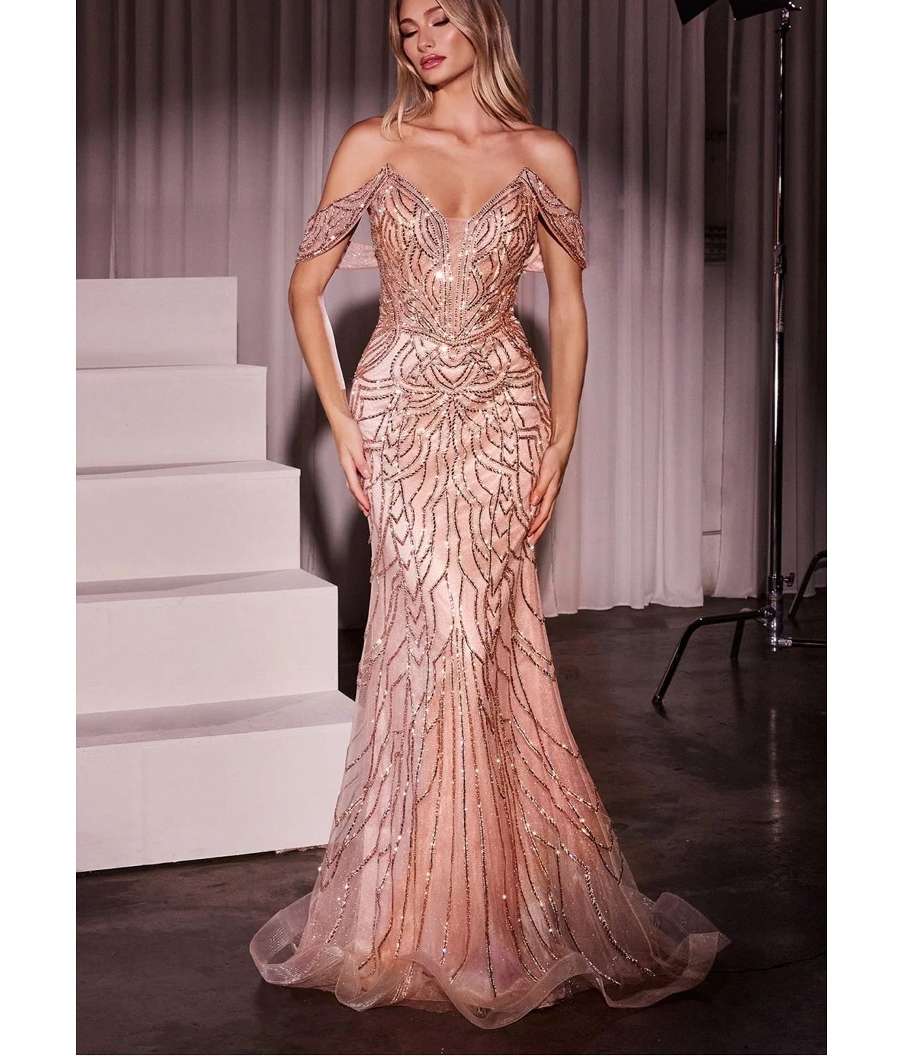 Ladivine Rose Gold Evening Gown Size 12