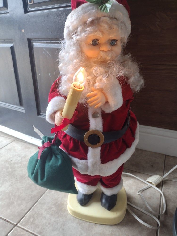 Vintage Motrix Christmas Motionette Santa Claus Doll Electric Lights 1992