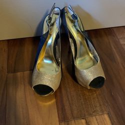 Black and Gold Heels