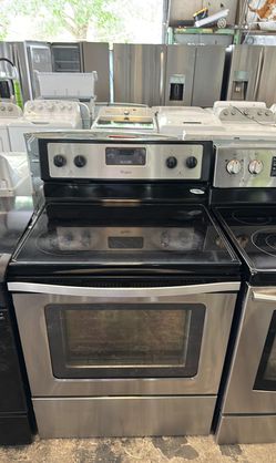 Whirlpool Glass Top Stove Stainless Steel With Digital Display
