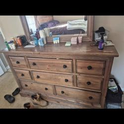 California King With Matress And Box Spring With Dresser