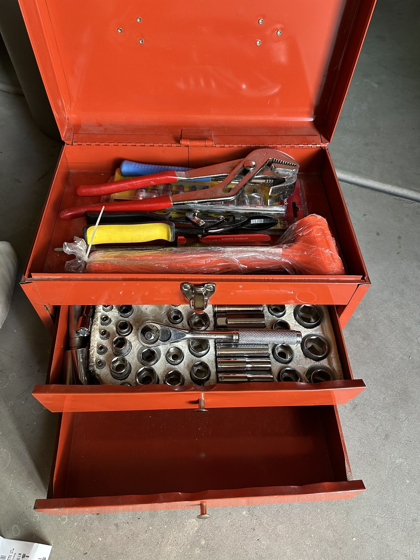 Tool Box And Assorted Tools Used
