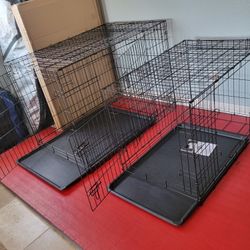 Brand New 42" Xxl Dog Crate  Up To 90 Lbs 2 Doors With Tray $80  Folding Dog Cage Animal Kennel Jaula De Mascota NEW 