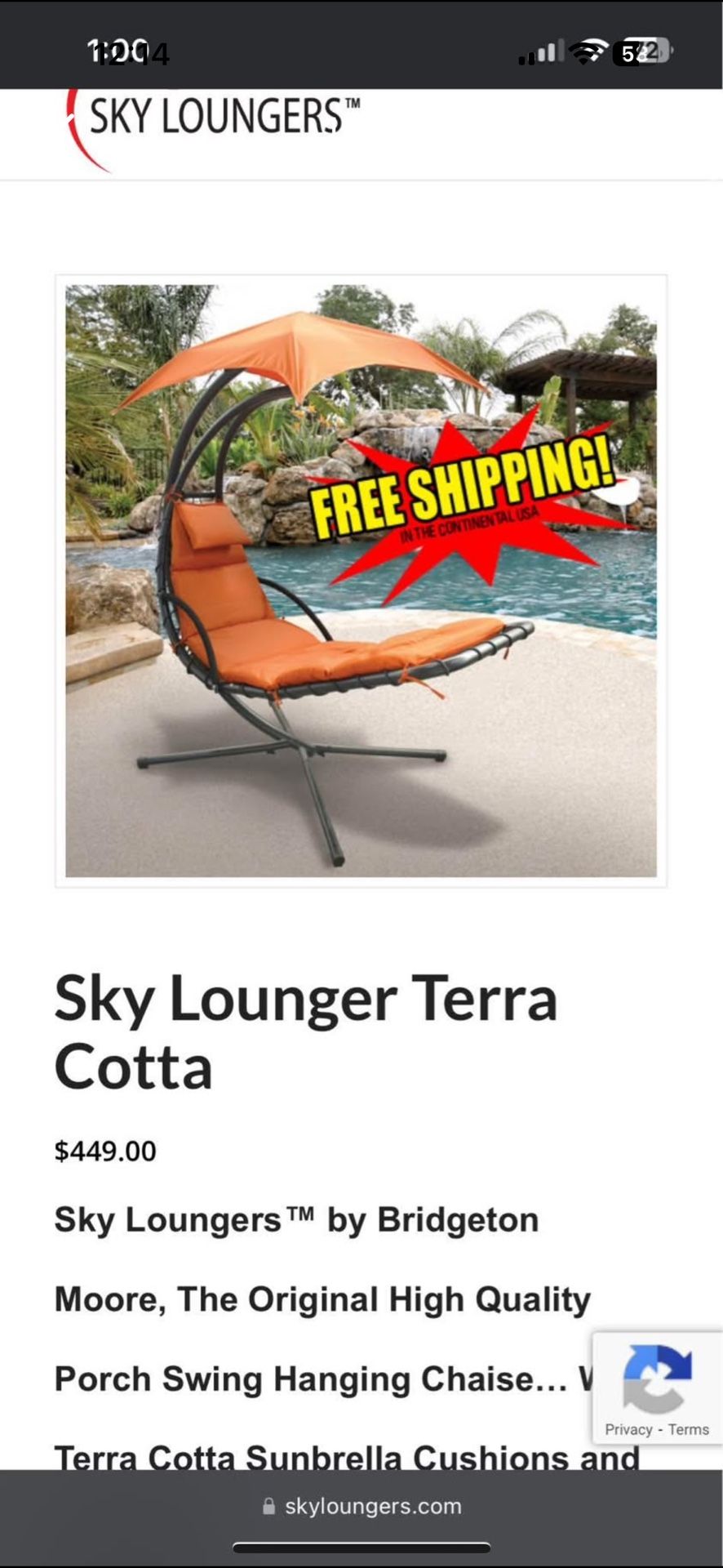 2 Sky lounger Terra Cotta Chairs