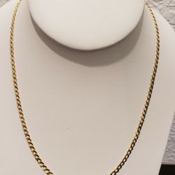 10kt Gold Curb Design Diamond Cut Chain 