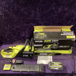 🧰🛠RYOBI 40V HP Brushless 16” Chainsaw /4.0Ah Battery & Charger-LIGHTLY USED!-$180!🧰🛠