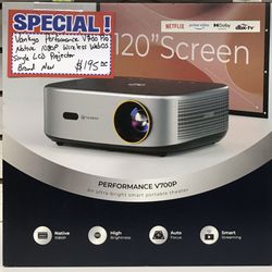 Vankyo Performance V700 Pro Native 1080P Wireless Webos Single LCD Projector Brand New 