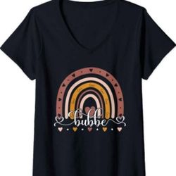 NEW! Womens Bubbe Bohemian Rainbow, V-Neck T-Shirt, XL
