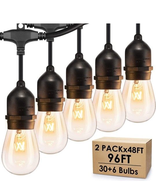 2 Pack Outdoor String Lights With Incandescent Bulb Model:GY-E26-18J2-15I11