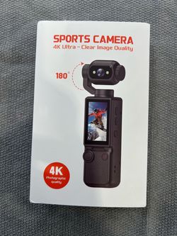 4K Sports Action Camera with 180° Rotating Lens